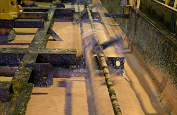 Reagents are added to flotation circuits.